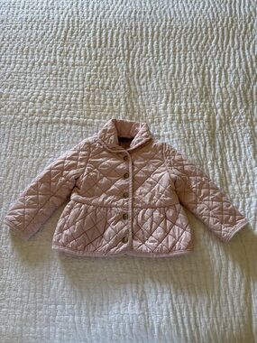 Polo Ralph Lauren Girls' Quilted Light Pink Peplum Jacket EUC 2T
